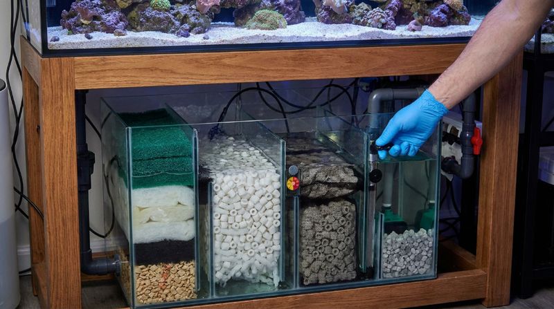 Финальная проверка системы и регулировка потока воды после подключения возвратной помпы в аквариумном сампе