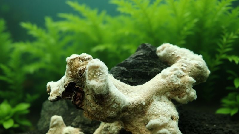 А вот плотные белые комки, которые со временем только разрастаются, — уже повод насторожиться и заменить корягу