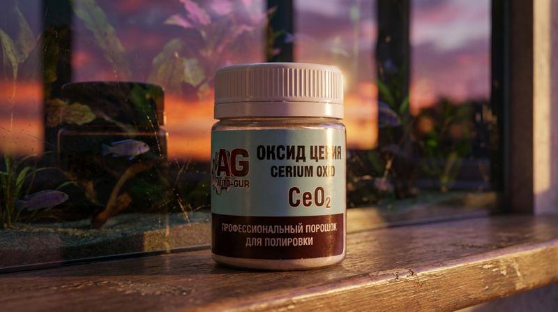 Банка полировального порошка оксида церия CeO2