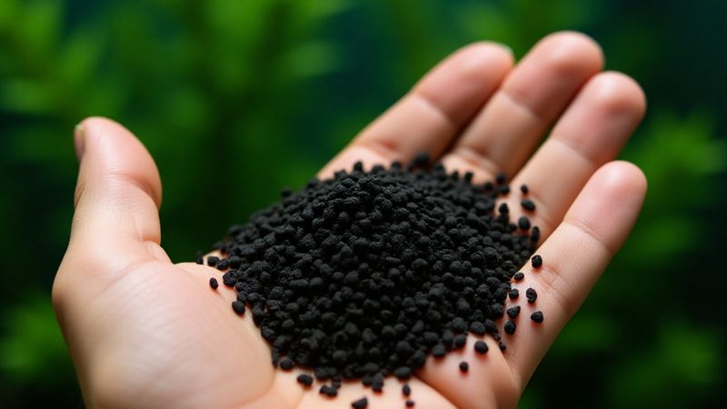 Активированный уголь – гранулированный сорбент, который кладут в отдельный отсек аквариумного фильтра, отдельно от губки и биологического наполнител