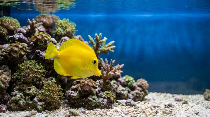 Желтая зебрасома крайне чувствительна к чистоте воды, поэтому уровень фосфатов здесь строго ограничен 0,08 ppm