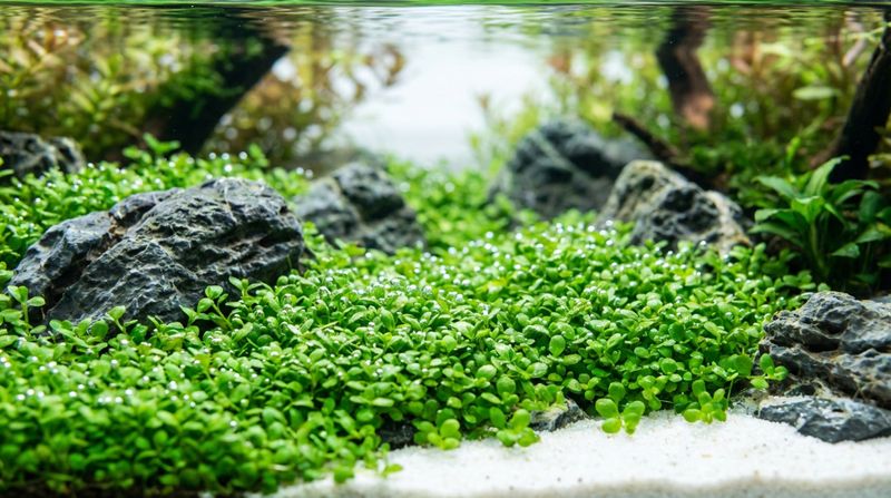 Растительный ковер для декорирования камней аквариума