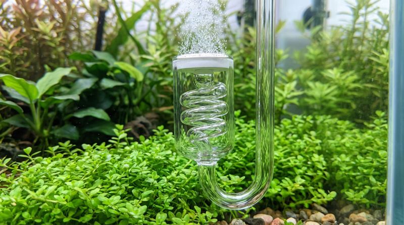 Мельчайшие пузырьки из керамического диффузора – залог того, что CO2 растворится в воде, а не просто улетучится в атмосферу